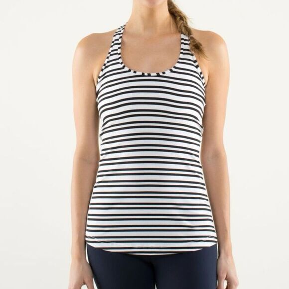 Lululemon Athletica Twin Stripe Cool Racerback CRB 12 - Picture 1 of 6